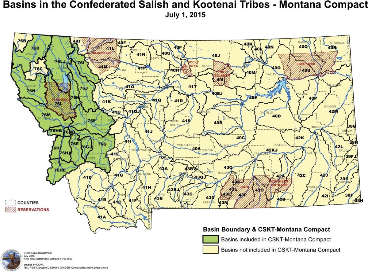 Montana map showing the Flathead Nation water rights claims with a RWRC ...