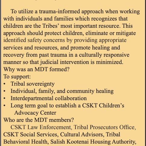 CSKT Multidisciplinary Team Forms a Collaborative Approach to Support Youth and Families - Vimarsana News