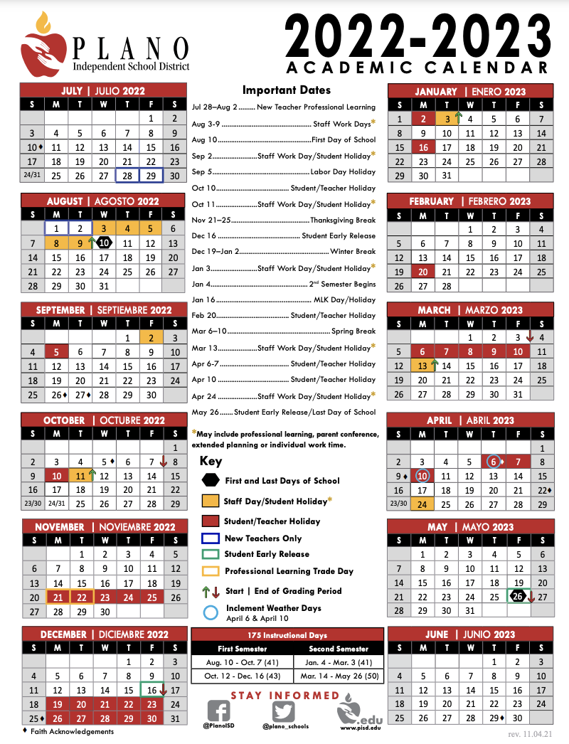 This is what the 2022-23 school calendar will look like for Plano ISD  students | Plano | checkoutdfw.com