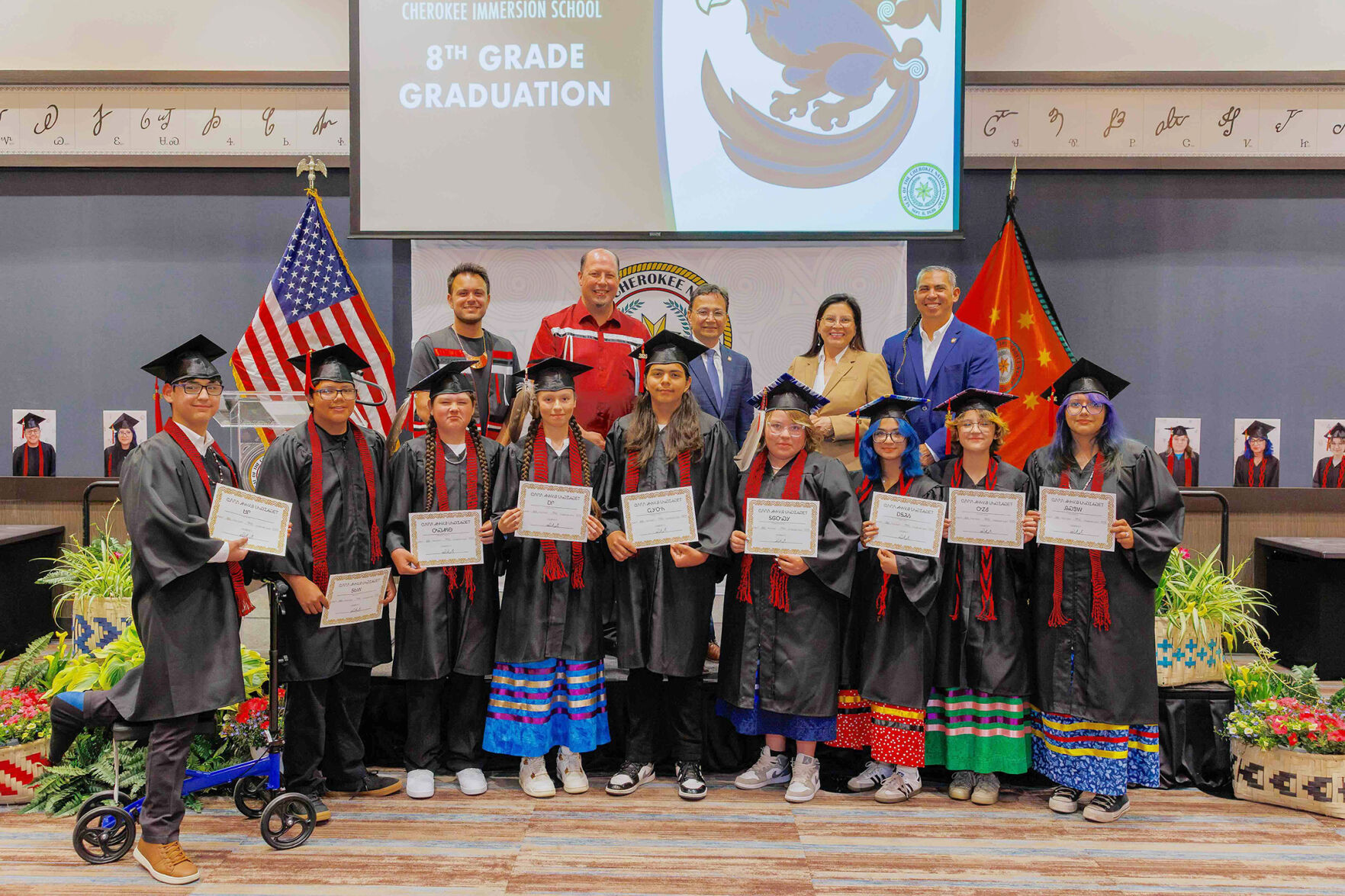 Cherokee Immersion School graduates kindergarten and eighth grade ...