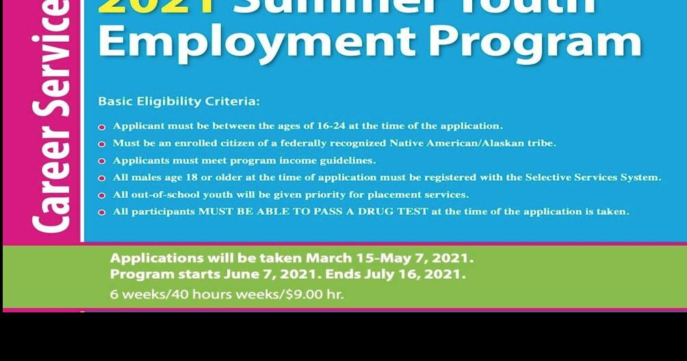 2021 Summer Youth Employment Program applications open Services