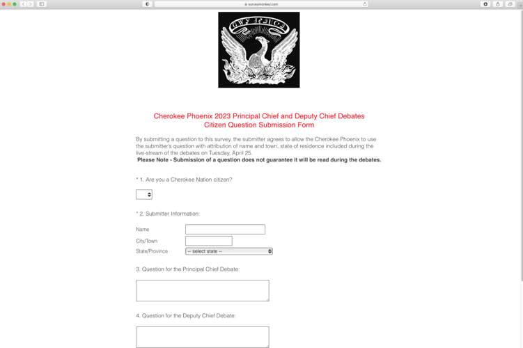 Cherokee Phoenix accepting questions for principal chief, deputy chief  debates | Cn Election 2023 | cherokeephoenix.org