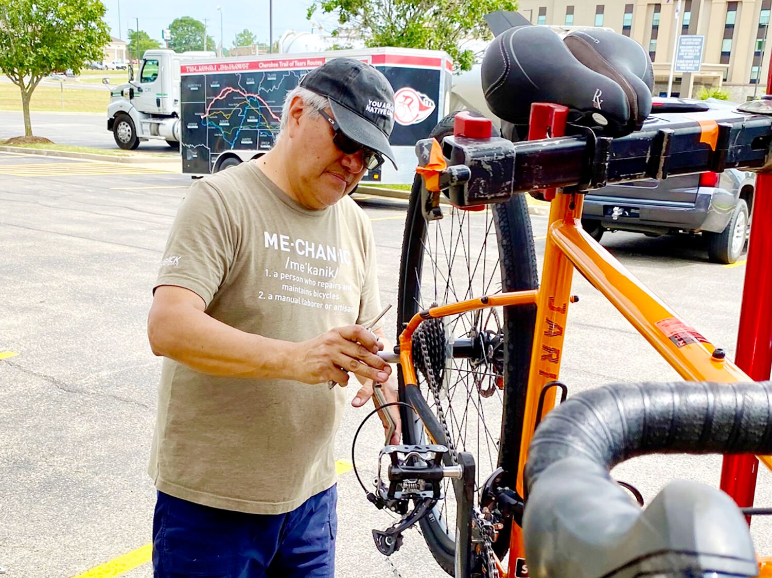 Bike mechanic grateful for opportunity to help with ride