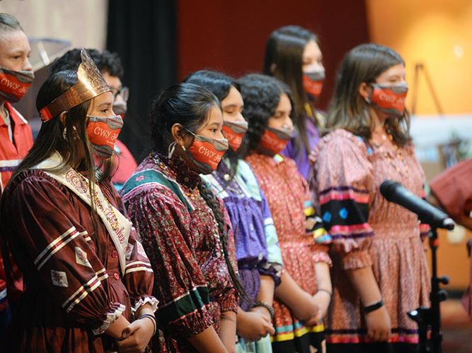 Cherokee speakers, leaders break ground at site of future language