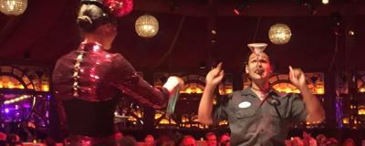 Duo Rose get into antics with martini glasses