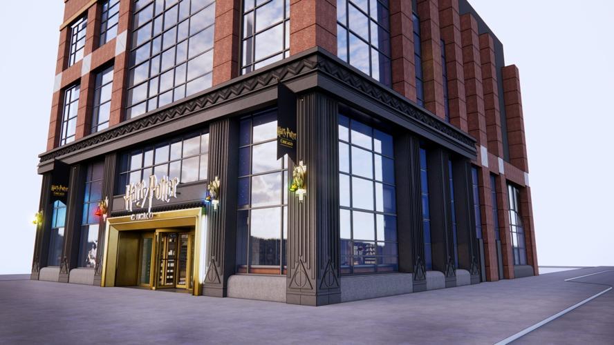 Harry Potter Shop Chicago, side of store rendering. (Courtesy of Warner Bros. Discovery Retail)