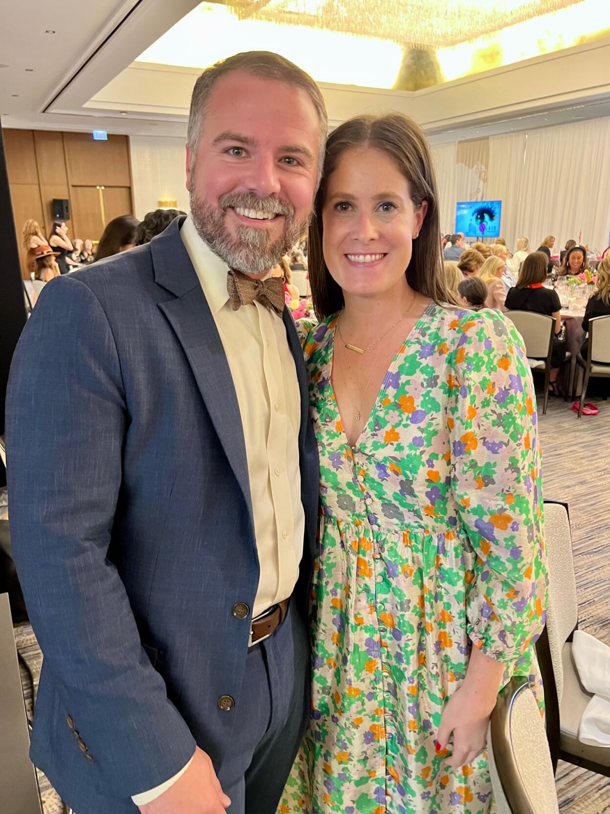 John Walcher (who donated his time as auctioneer) and his fiancee Ellie Sethness. (Photo by Candace Jordan)