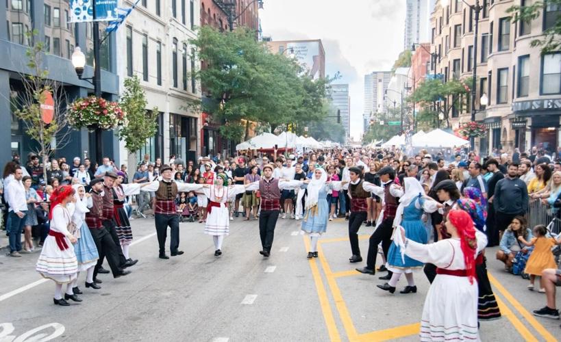 Greek dancing at the 2023 Taste of Greektown festival, photo credit Elios Photography.