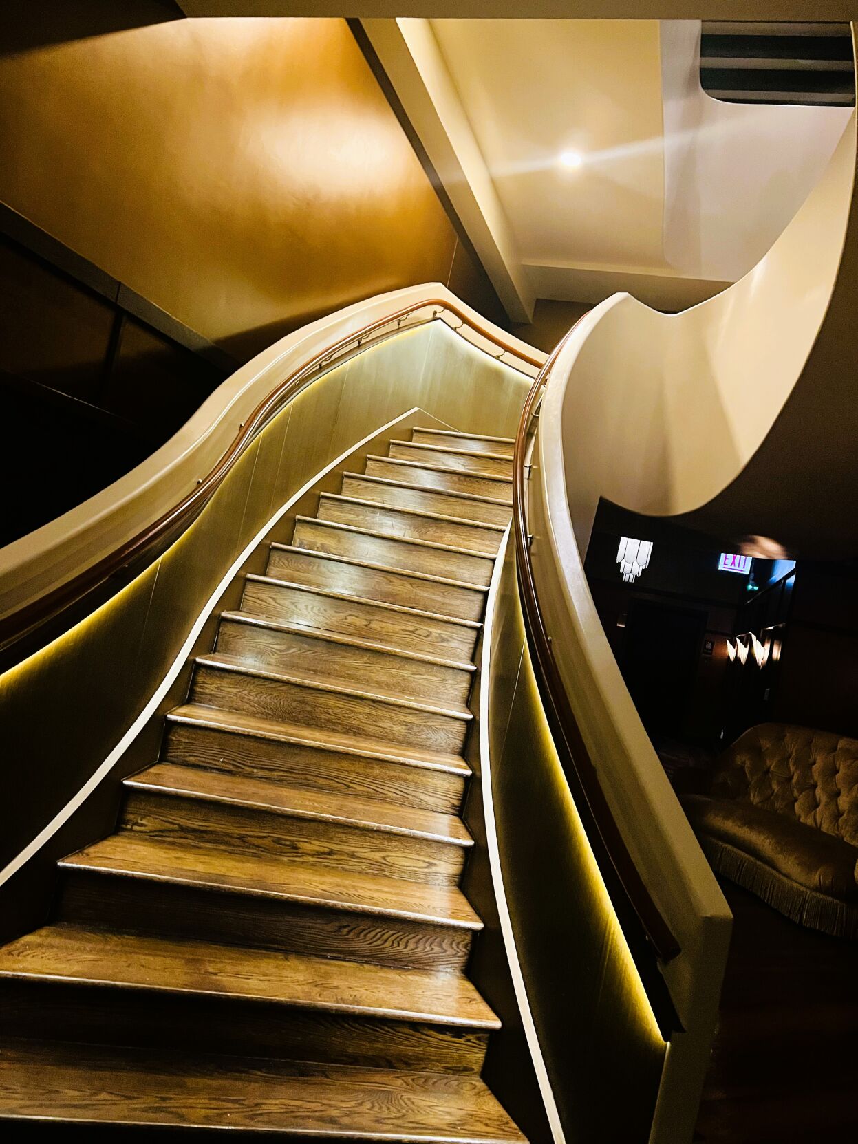 Dramatic entryway staircase. (Not to worry, there's an elevator too)