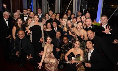 The Giordano Dance Chicago company celebrates 60th anniversary at the Pritzker Pavilion following their performance at the Harris Theater. (Photo by Beth Ann Anderson)
