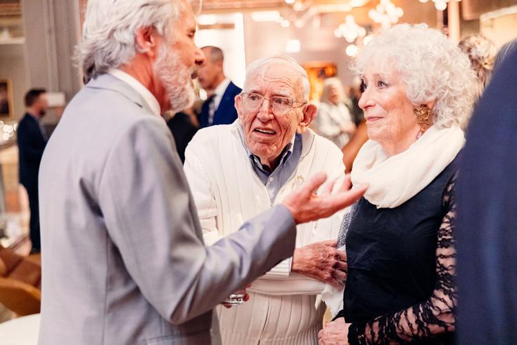 Ensemble Member and emcee Gary Cole with honorees Bruce Sagan and Bette Cerf Hill. (Photo by Kyle Flubacker)