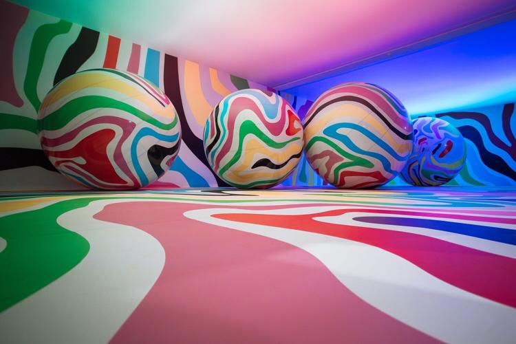 "PLAYGROUND LOVE" exhibit by artist Michela Picchi. (Balloon Museum photo by Danilo D'Auria)