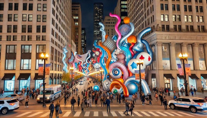 Pop-up artwork throughout the city is part of the Cultural Stadium plan. (Rendering courtesy of Chicago Cultural Stadium)