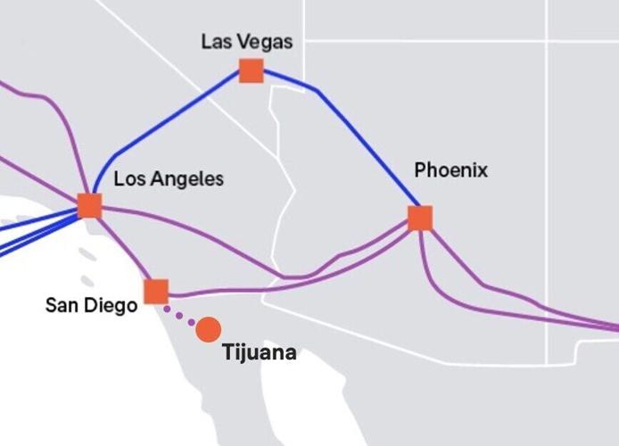 Arelion's cross-border route between Tijuana and San Diego