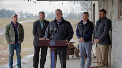 Russell Redding, secretary of the Pennsylvania Department of Agriculture, speaks at an event.