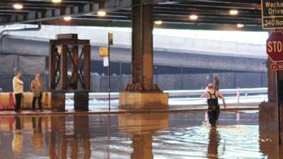 Lower Wacker Dr., Chicago, May 18, 2020