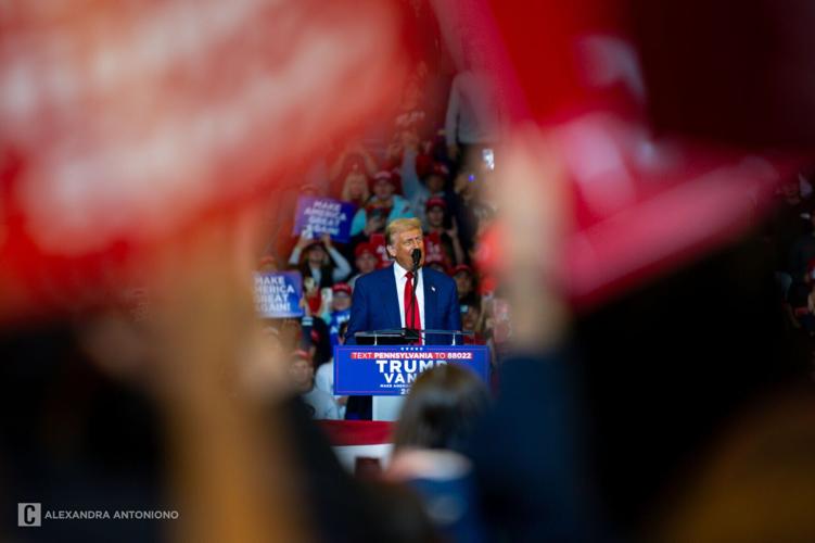 Trump Rally, through signs