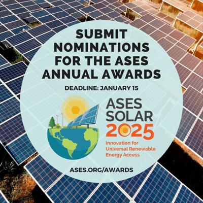 Nominate a solar star in your community at ases.org/awards.