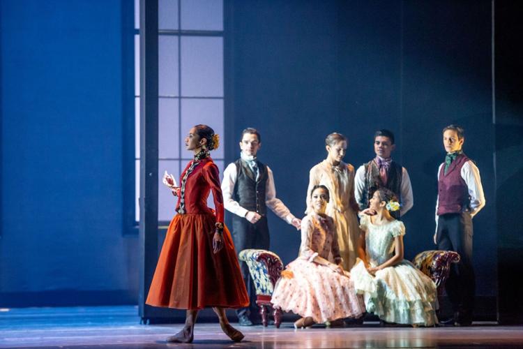Christine Rocas and ensemble in The Joffrey Ballet's Anna Karenina. (Photo by Cheryl Mann)