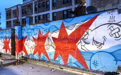 "Chicago Pride," street art by JC Rivera, is part of the Lakeview Low-Line Art Walk.