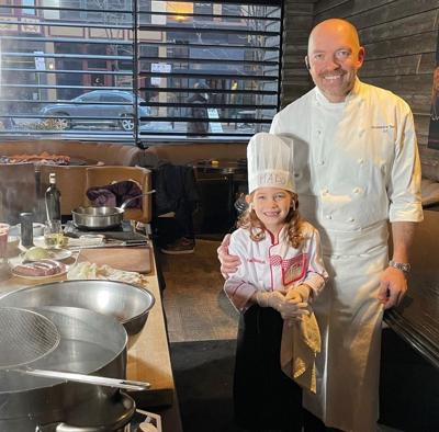 Chef Giuseppe Tentori with daughter Maddy at GT Prime Steakhouse.