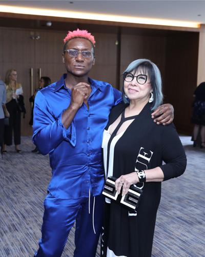 Designer Borris Powell and Brenda Arelano. (Photo by Mila Samokhina)