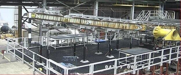 The C-130J Super Hercules wing structure undergoes extreme testing, successfully withstanding 125% of its maximum design capacity while maintaining structural integrity.