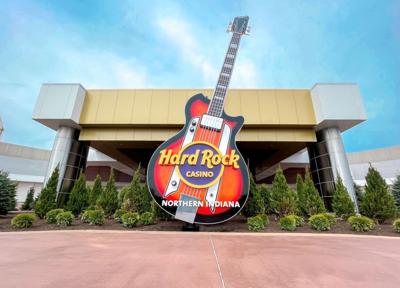 Exterior of the brand new Hard Rock Casino Northern Indiana opening Friday, May 14.