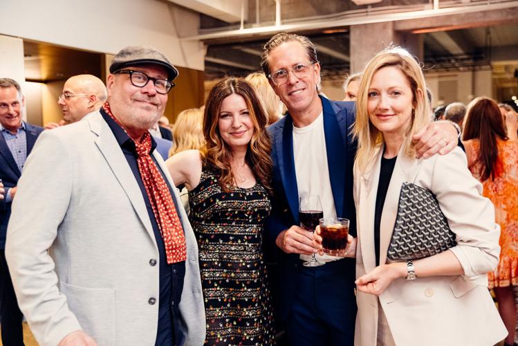 Ensemble member and Co-Founder Terry Kinney, Ensemble Member Kate Arrington, Dean Johnsen and Judy Greer. Steppenwolf’s upcoming world premiere of Another Marriage is written by Kate Arrington, directed by Terry Kinney and stars Judy Greer. (Photo by Ky...