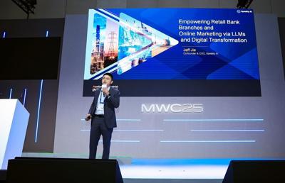 Speakly AI Co-founder & COO Jeff Jie Delivered a Keynote Speech at the MWC 25 Digital Finance Session