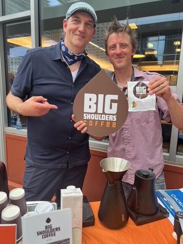Big Shoulders Coffee vendors- Dave Marsalek and Chef Jaymes Berry.