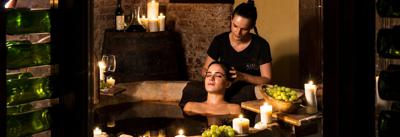 AIRE Ancient Baths offer a relaxing bath … in wine