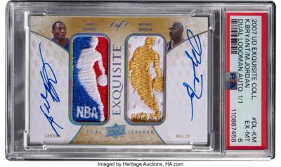 Recording breaking Kobe Bryant/ Michael Jordan Dual Logoman Card sold for $12.9 million at Heritage Auction. (Photo courtesy of Heritage Auctions)