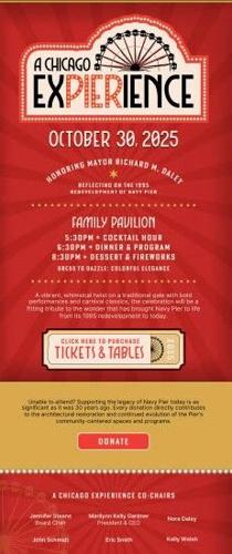 Invite to Navy Pier's "A Chicago ExPIERience" on Oct. 30.