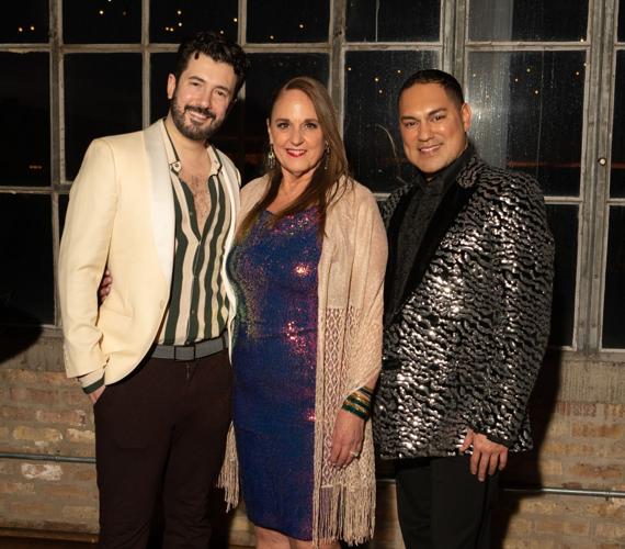 Al Blackstone, Nan Giordano and Cesar G. Salinas at Giordano Dance Chicago's Studio 61 gala. (Photo by Anderson Photography)
