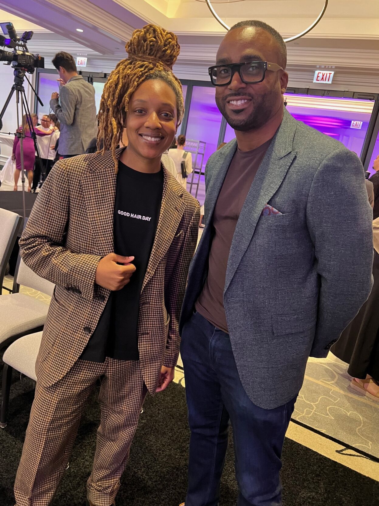 Designer Sheila Rashid and Nate Gilz, founder Surround Sounds of Fashion. (Photo Candace Jordan)
