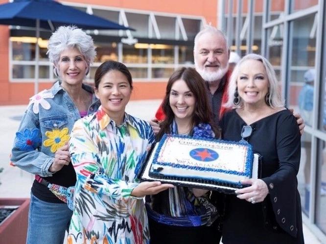 Celebrating Chicago Star Media with Mariano's Lakeshore East- Cook County Treasurer Maria Pappas, Elaine Hyde (publisher/founder), Amanda Puck (Mariano's) Chef Art Smith and Candace Jordan, associate publisher. (Photo Jen Valdes)