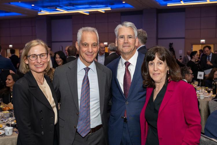 Amy Rule, Humanitarian Award recipient Amb. Rahm Emanual, Chair of the Museum’s Board of Trustee’s Mitch Feiger and Cathy Feiger. (Photo by Mariah Smith)