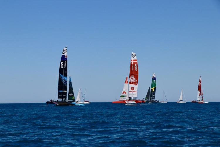 F50 Catamarans Race on Lake Michigan