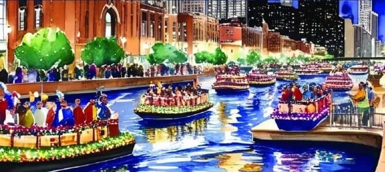Venetian Night is one of the most colorful spectacles on the Chicago River.