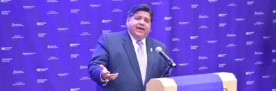 Gov. JB Pritzker addresses the audience at the Louis A. Simpson and Kimberly K. Querrey Biomedical Research Center grand opening in June. Photo by Jesse Wright