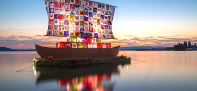 The ‘Ship of Tolerance,’ an international art piece, will dock at Navy Pier in September. Photo courtesy Daniel Hegglin