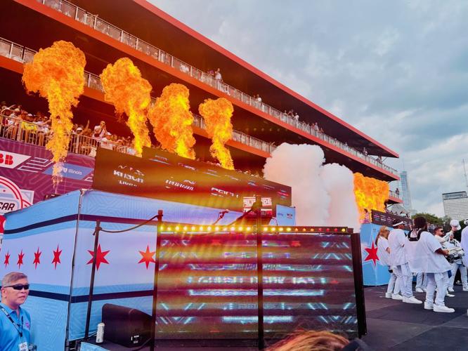 NASCAR Chicago Street Race's dramatic presentation of drivers on Sunday, July 7, 2024. (Photo Candace Jordan)