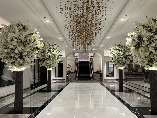 The gorgeous lobby of the Four Seasons Hotel Chicago, where the event for Chicago Fashion Week was held May 28. (Photo Candace Jordan)
