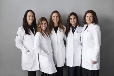 OneSkin Co-Founders (from left to right): Juliana Carvalho, PhD, Carolina Reis de Oliveira, PhD, Alessandra Zonari, PhD, Mariana Boroni, PhD and the Director of Products: Lear Brace, PhD.