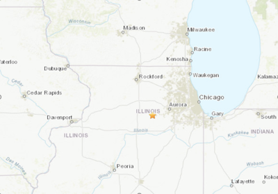 3.4 magnitude earthquake recorded 60 miles west of Chicago