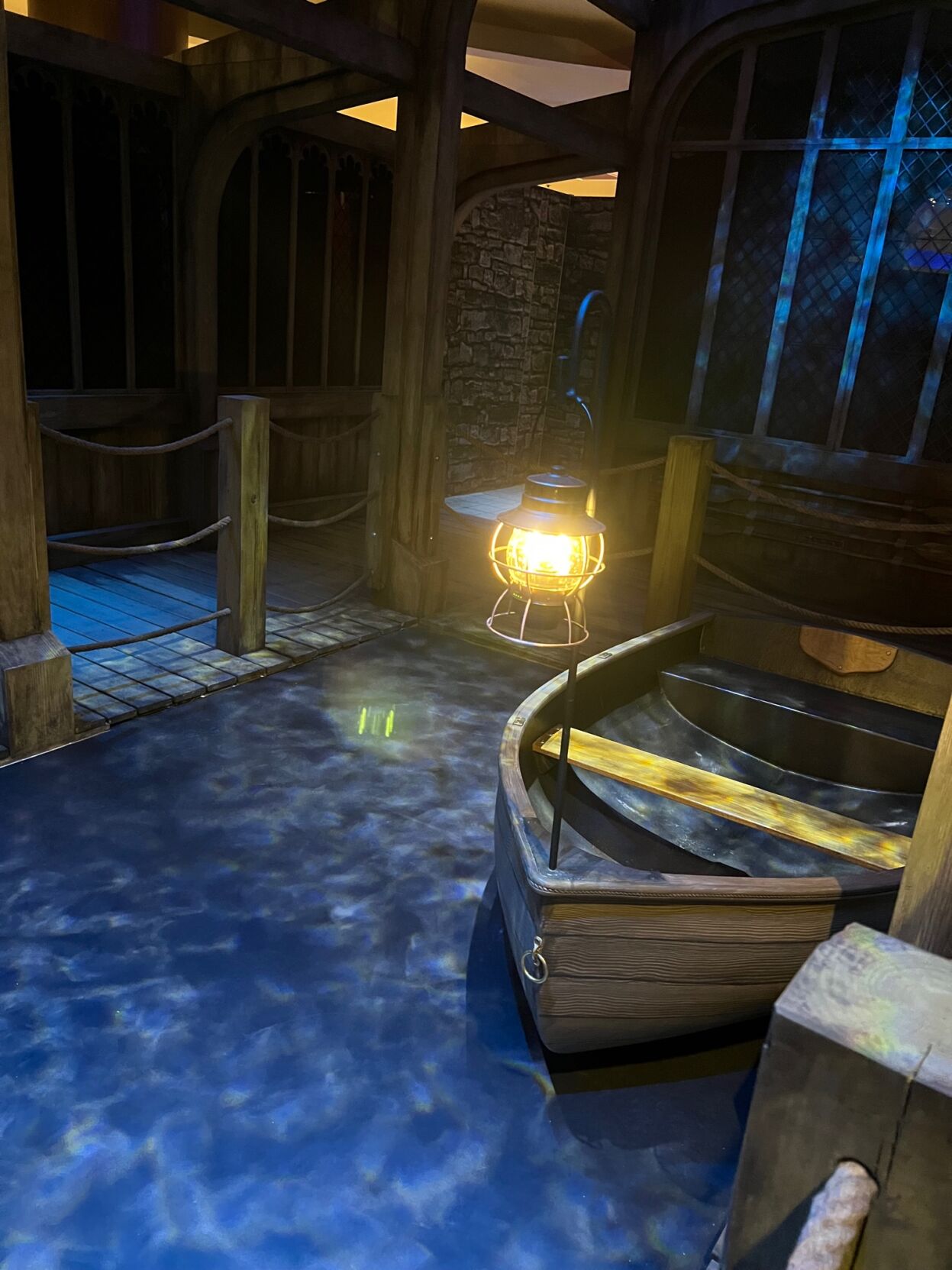 "Harry Potter: Magic at Play" experience at Water Tower Place beginning Nov. 11. (Boat dock at Hogwarts)