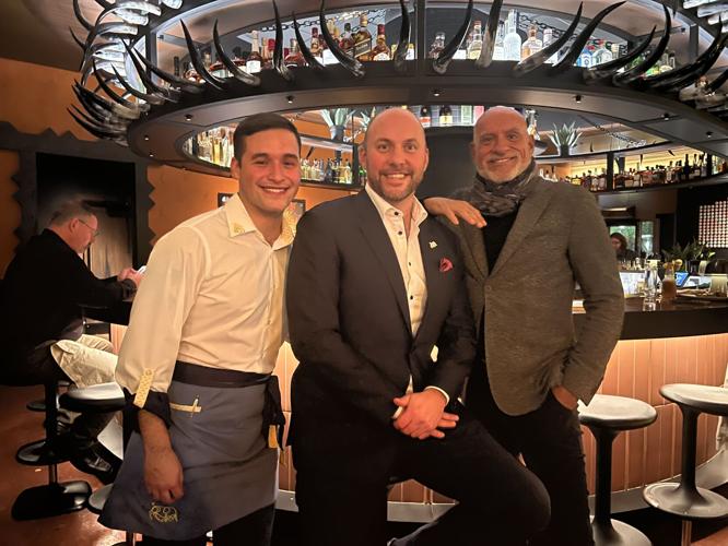 Fairmont General Manager Nick Orrico, with star server Fredy and Wayne Harth (founder Kaleidoscope Vue Consulting).