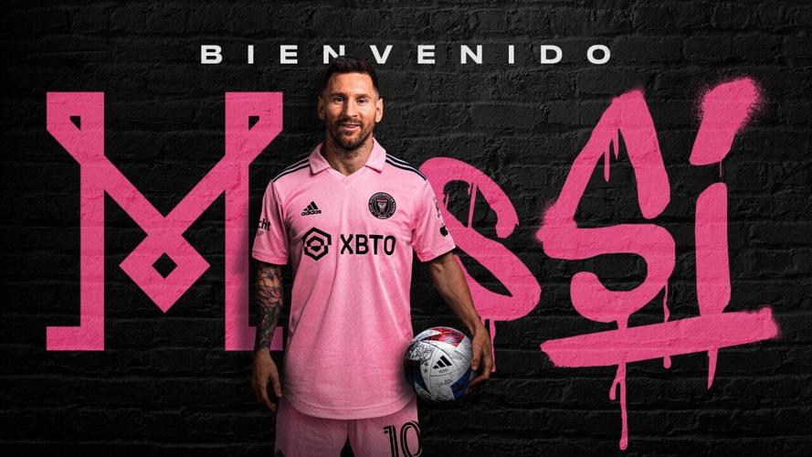 Soccer great Lionel Messi now sports the Inter Miami pink jersey