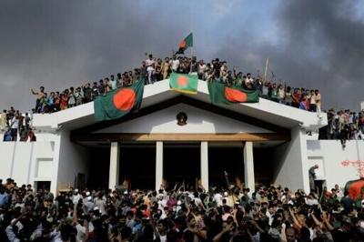 The protests culminated on August 5, 2024 when thousands of protesters stormed prime minister Sheikh Hasina's palace and she escaped by helicopter